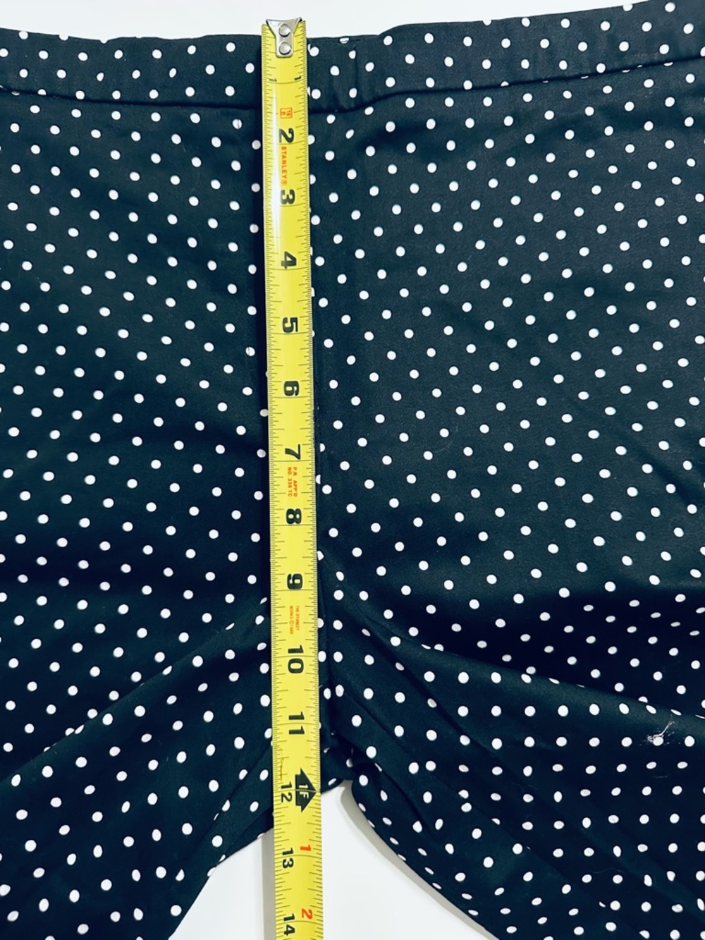 COUNTERPARTS BLACK WHITE POLKA DOT CAPRI PANTS STRETCH CROP RESORT TRAVEL 10 - Picture 5 of 12